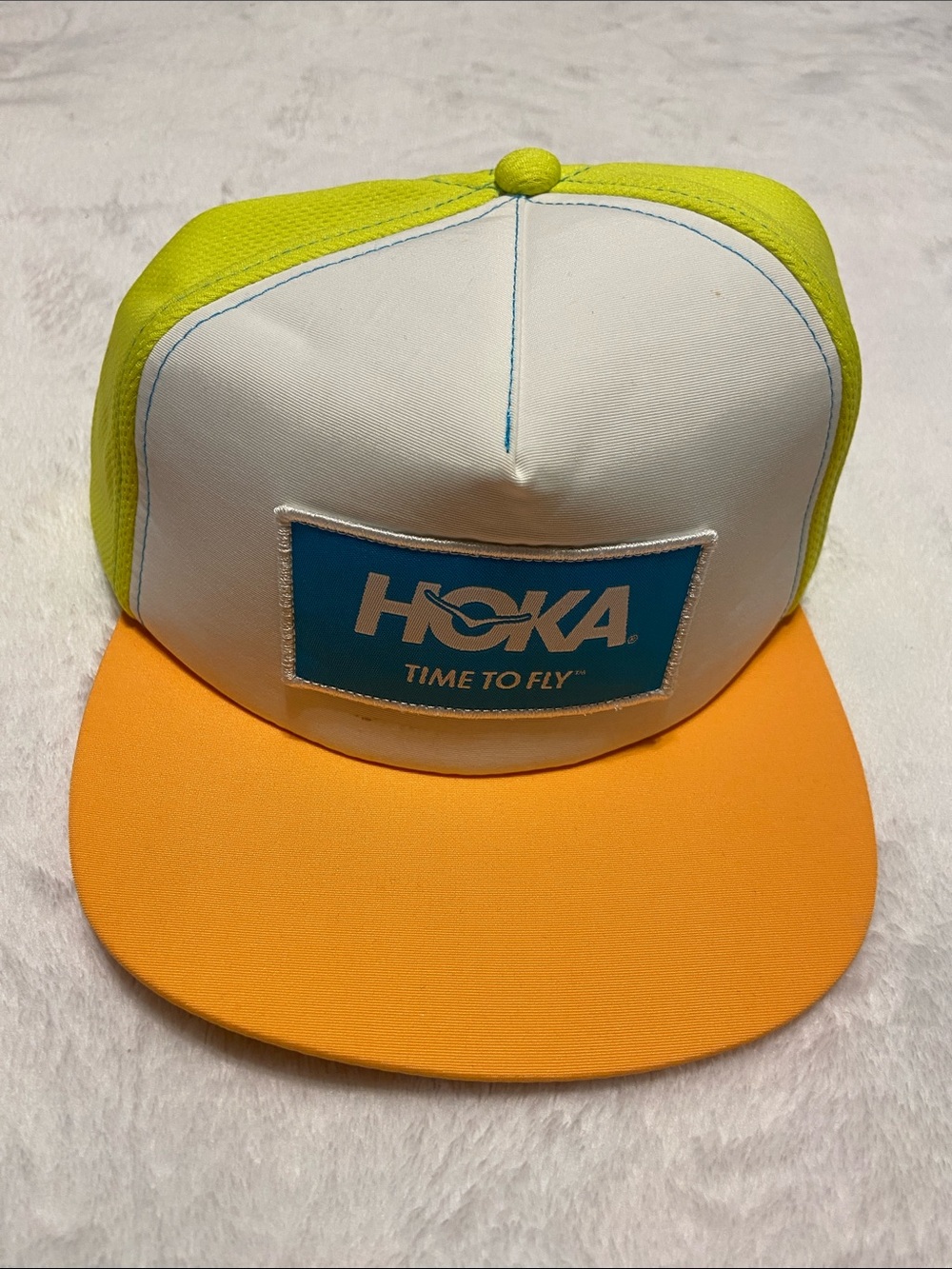 Hoka Neon Yellow, White & Orange Trucker Hat